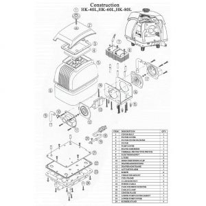 Matala OUTLET TUBE (ELBOW) and CLAMP FOR 25/40/60/80 AIR PUMPS - AZ-MWT081-MT
