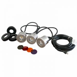 Kasco 3 Light Stainless Steel LED Lights 100ft Power Cord - LED3S19-100
