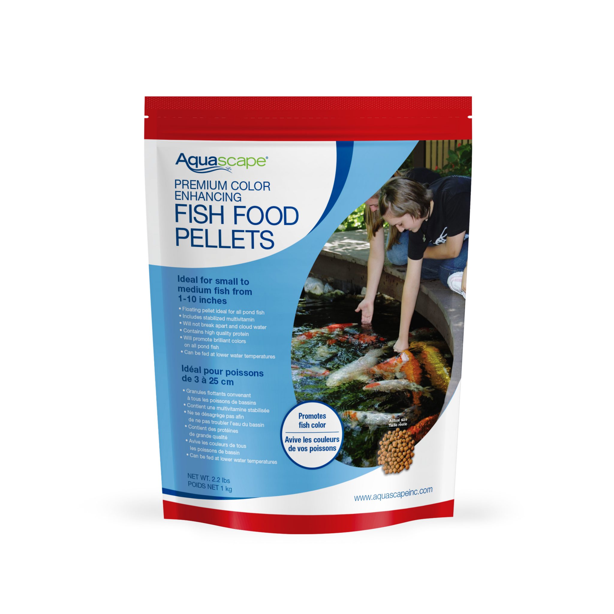 Aquascape Premium Color Enhancing Koi Fish Food Medium Pellets 2.2 lbs 98874 