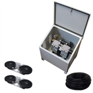 Savio2 Aeration System 2 (Includes Ground Enclosure) with 1/2HP Air Pump-Double Diffusers (x2)-100ft Weighted Tubing (x2) - SAS2-GE